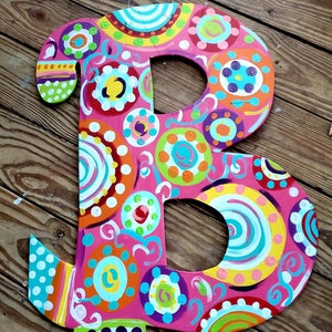 Personalized Wood initial Letter Door/Wall Hanger