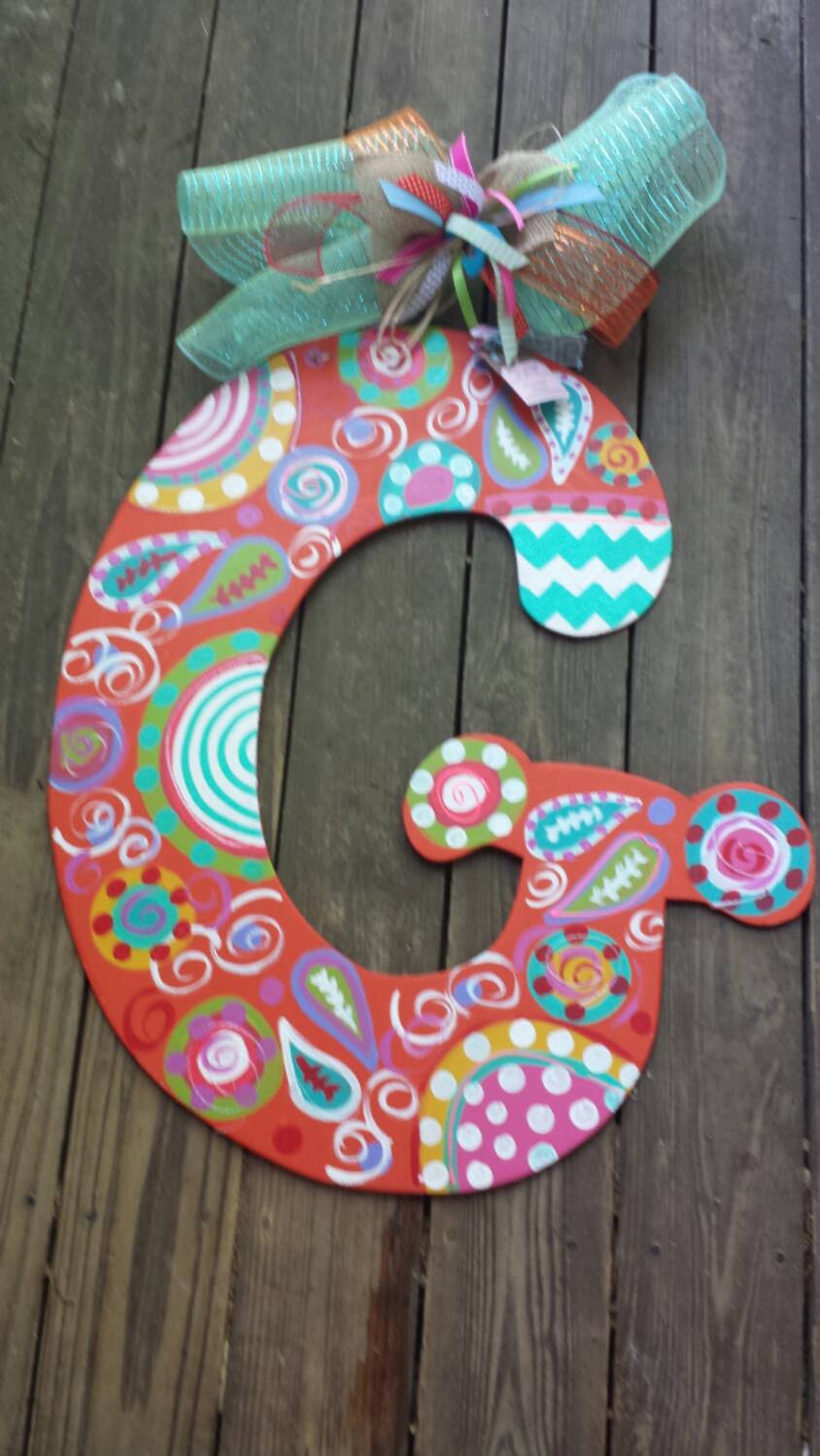 Super Cute Wooden Initial Door Hanger Etsy