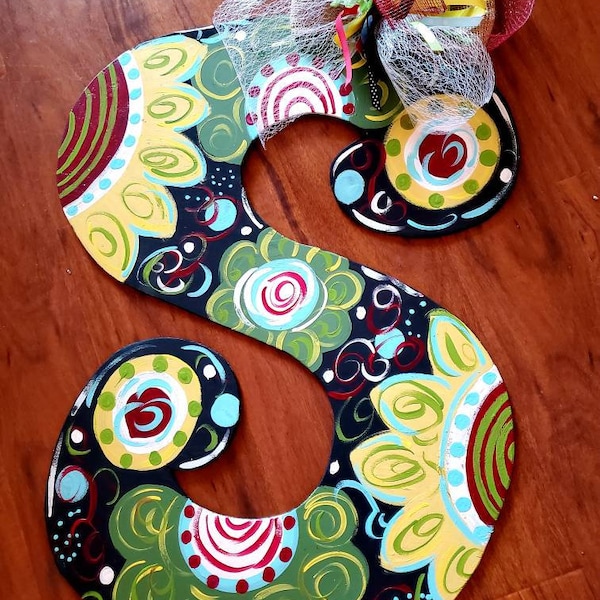 Initial Door Hanger Etsy