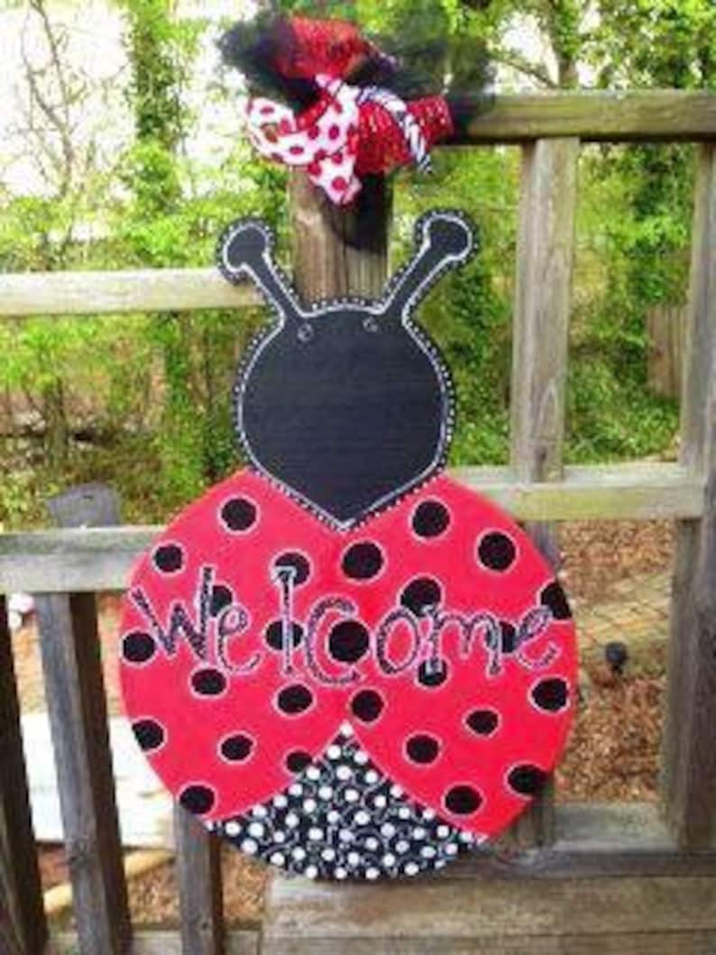 Ladybug Burlap Door Hanger Great for Spring or Valentines Day. - Etsy