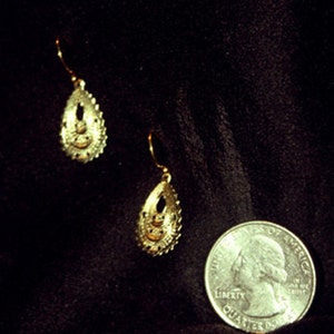 Gold Filigree Teardrop Earrings