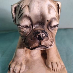 置物 CHALKWARE BULLDOG Vintage chalkware Bulldog