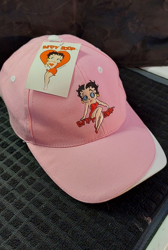 Betty Boop Baseball Hat Pink w/White Trim Embroid… - image 2