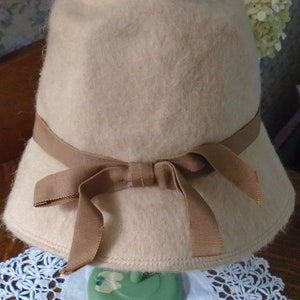 Vintage MOHARA Mohair Hat /Beige 1960&#39;s
