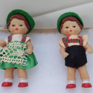 Vintage ARI German Rubber Dolls Little Boy and Girl Set Germany