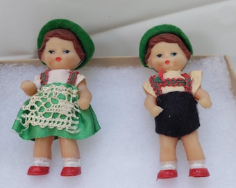 Vintage ARI German Rubber Dolls Little Boy and Girl Set Germany