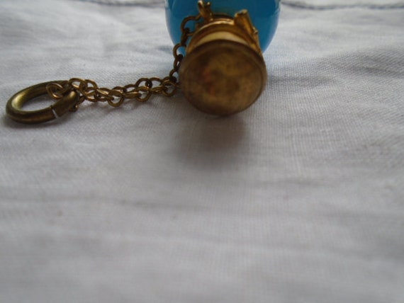 Antique Victorian Turquoise Blue Opaline Glass Ch… - image 6