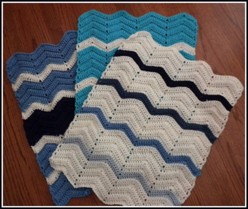 Peach and White Baby Blanket Handmade Crochet Jade Green