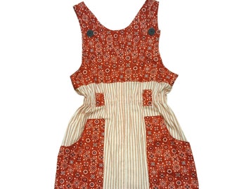 Vintage Bandana Striped Mini Summer Dress Rockabilly Pinup Dress