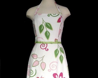 Vintage 90s Floral Print Halter Dress by Eliza J Rockabilly Pin-up Girl Clothing