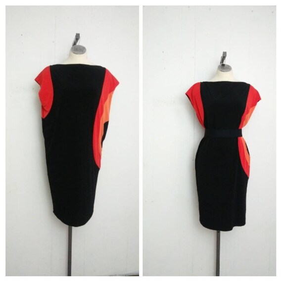 Bulls Eye 1980s Very Vollbracht Color Block Dress