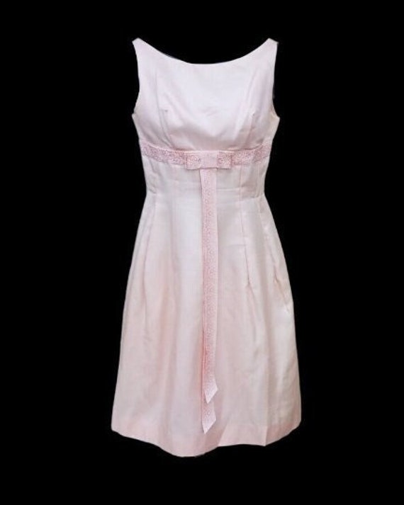 1950s Bow Front Pink Formal Dress