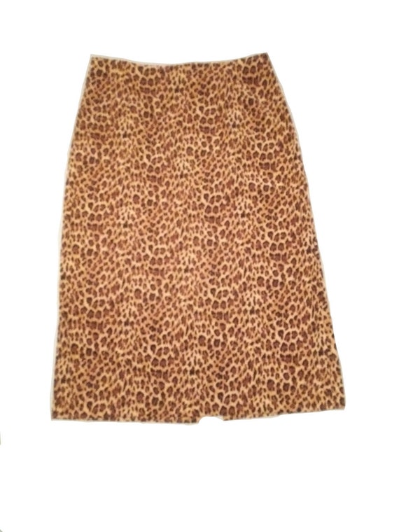 Plus Size Vintage Leopard Print Maxi Skirt by Brig