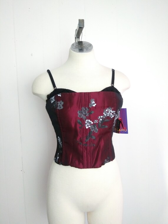 90s Vintage Floral Print Bustier/Corset | Rockabil
