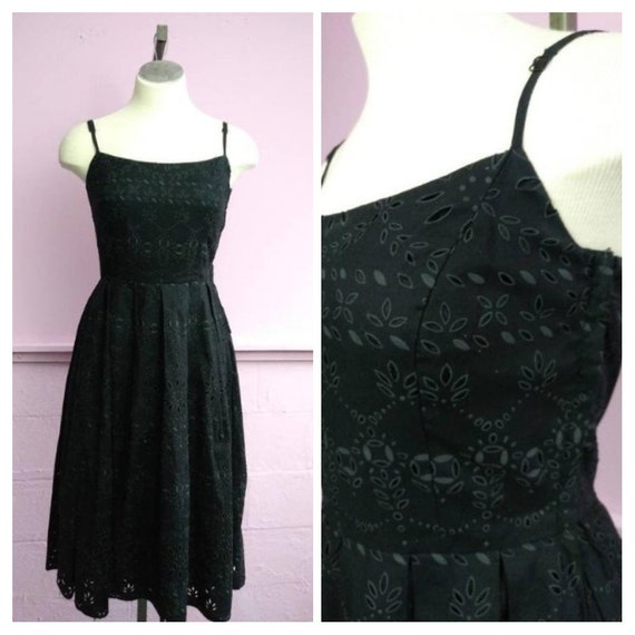 black eyelet dress