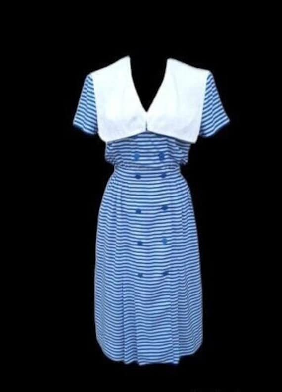 Vintage 1980s Albert Nippon Royal Blue and White S