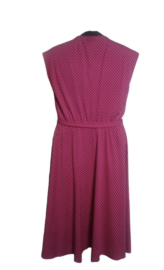 Vintage 70s Violet Polka Dot Faux Wrap Dress - image 5