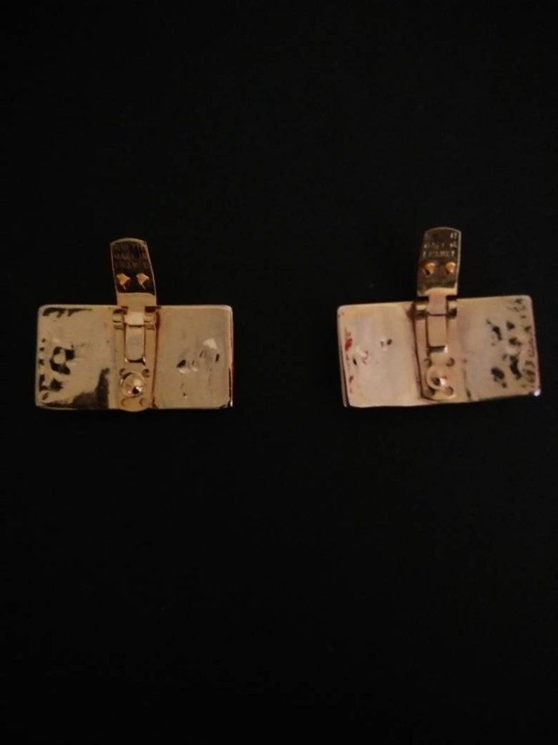 Vintage Studded Gold and Black Leather Rock and Roll Shoe Clips