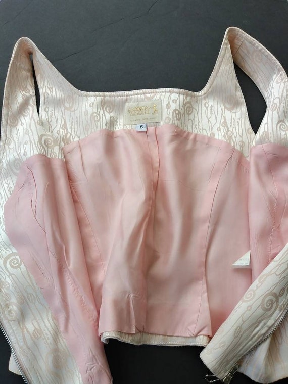 Vintage 90s Alberto Makali Blush Pink Bustier Top… - image 6