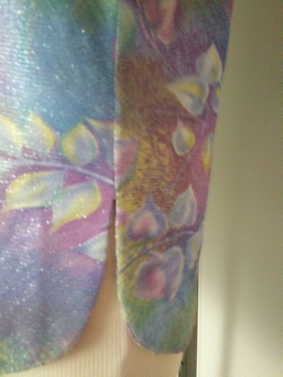 1970s Metallic Psychedelic Floral Print Shirt Boh… - image 7