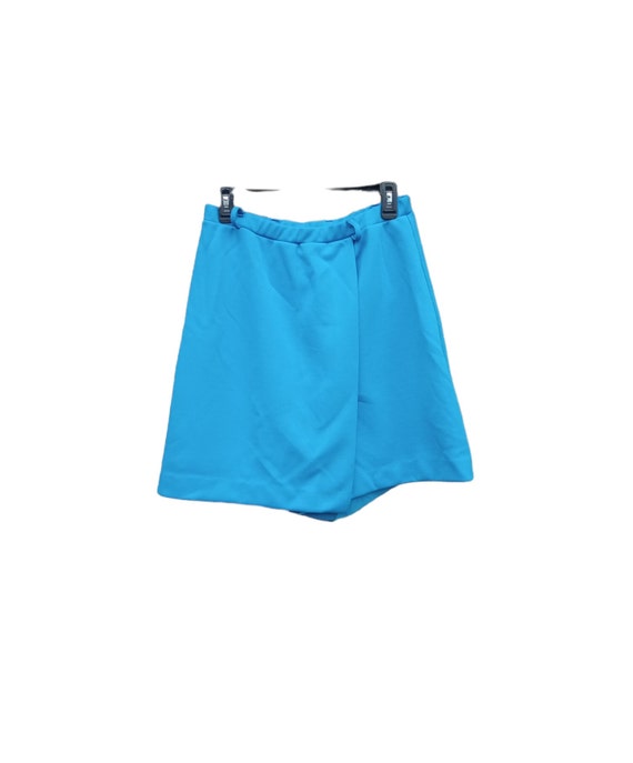 Vintage 1960s Queen Casuals Turquoise Blue Skorts - image 2