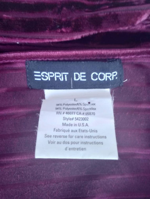 Vintage 90s Esprit De Corp Burgundy Striped V-nec… - image 8