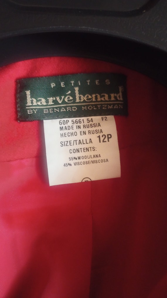 Vintage 80s Harve Benard Red Button Front Wool Co… - image 8