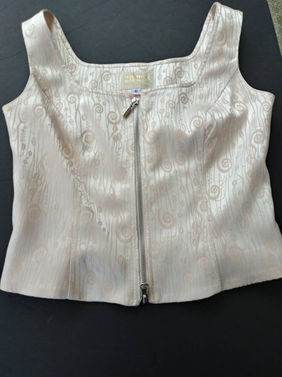 Vintage 90s Alberto Makali Blush Pink Bustier Top… - image 8