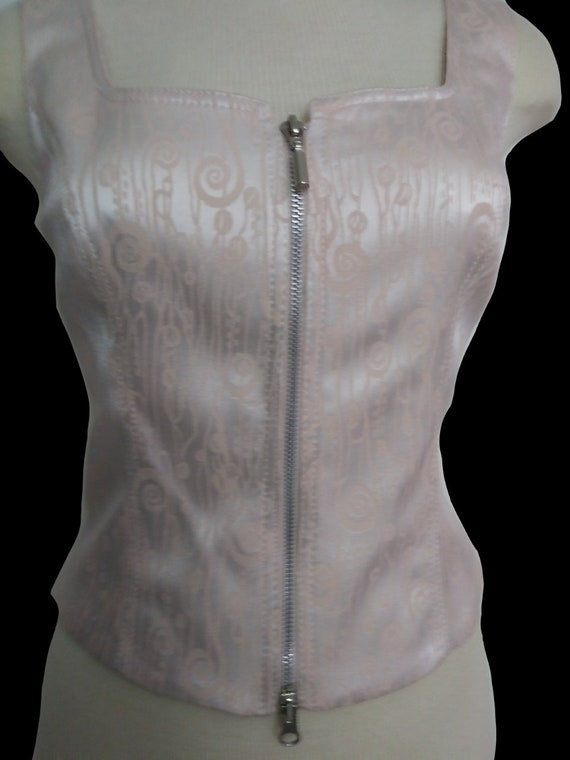 Vintage 90s Alberto Makali Blush Pink Bustier Top… - image 3