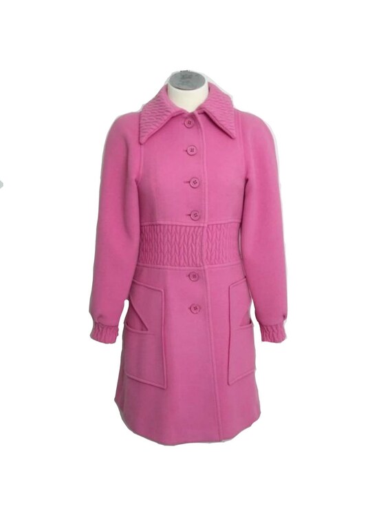 Women's 1970s Vintage Bubble Gum Pink Wool Coat
