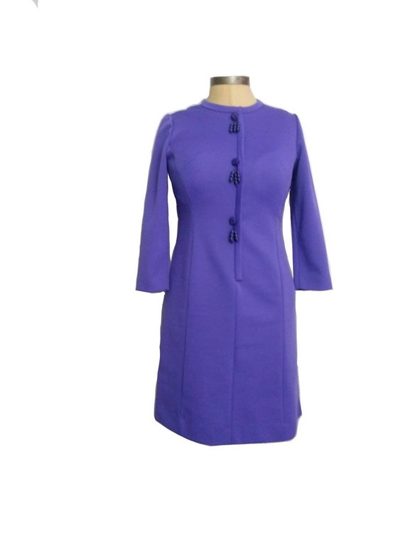 Vintage Plus Size 1960s Purple Sheath Dress by Le… - image 1