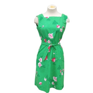 Vintage 1970s Green and Pink Floral Wrap Dress by Malia Honolulu image 2