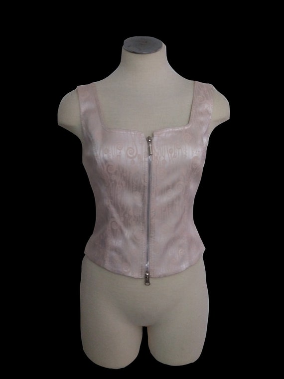 Vintage 90s Alberto Makali Blush Pink Bustier Top… - image 2