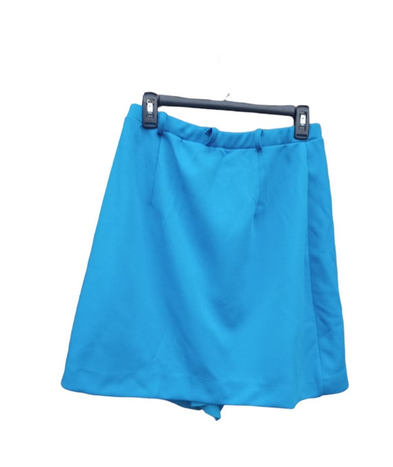 Vintage 1960s Queen Casuals Turquoise Blue Skorts - image 3