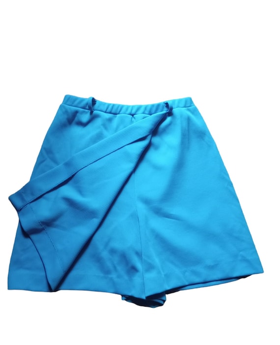 Vintage 1960s Queen Casuals Turquoise Blue Skorts - image 1