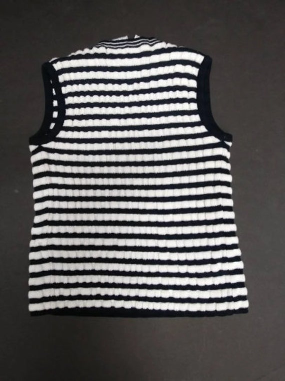 Vintage 70s Navy and White Striped Tank Top - image 3