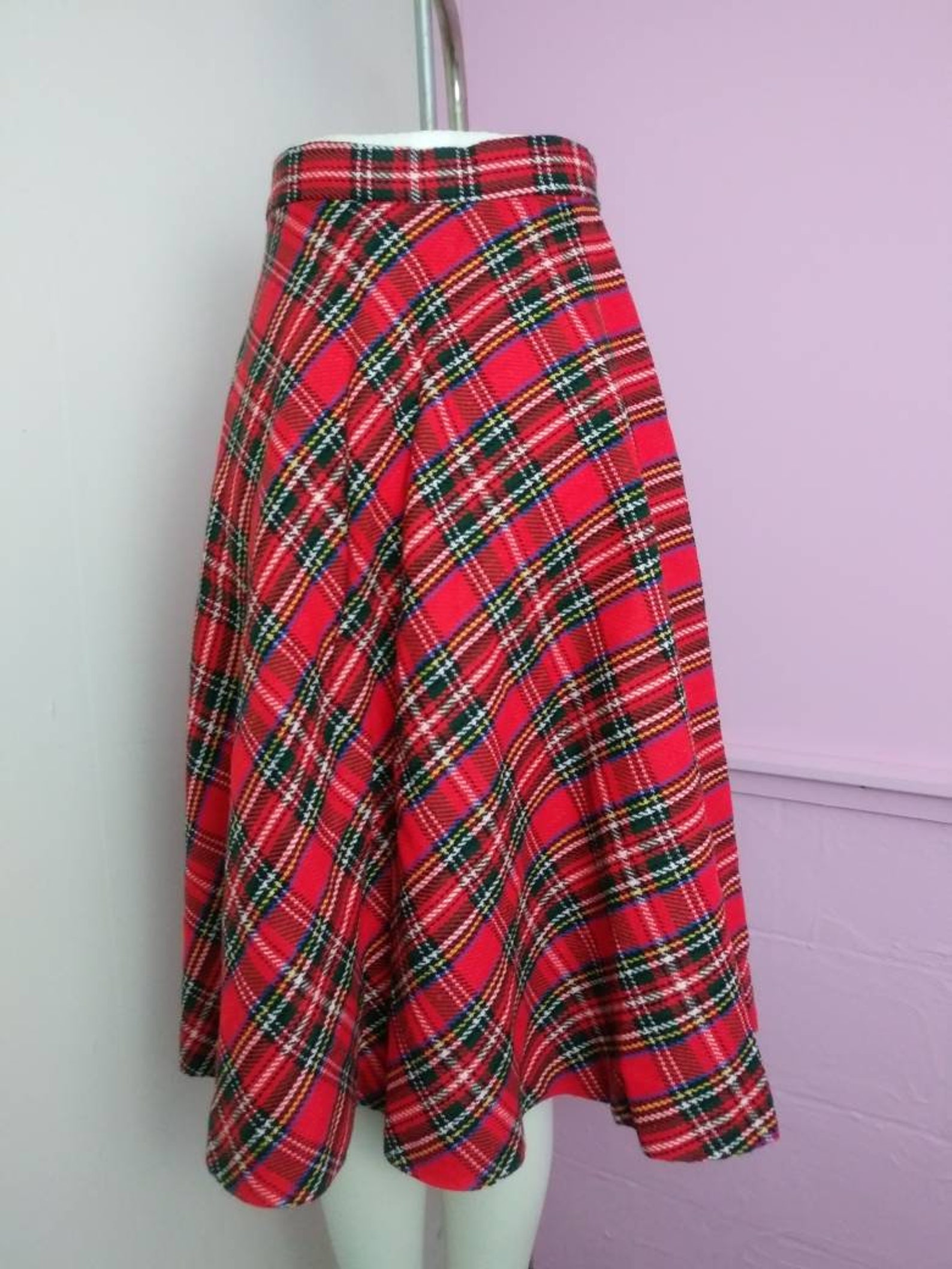 Vintage Red Tartan Plaid Skirt Rockabilly Pin-up Girl Clothing - Etsy
