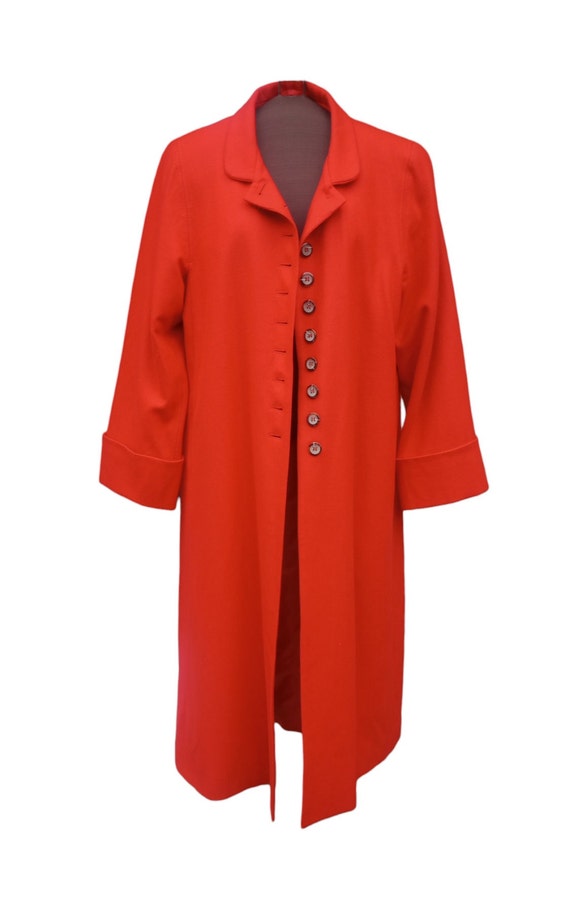 Vintage 80s Harve Benard Red Button Front Wool Co… - image 2