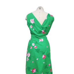 Vintage 1970s Green and Pink Floral Wrap Dress by Malia Honolulu image 3