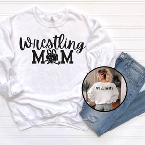 Wrestling Sweatshirt, Custom Wrestling Mom Shirt, Personalized Wrestling Sweater, Wrestler Mom, Gift for Mom Wrestler Proud Sports Mama
