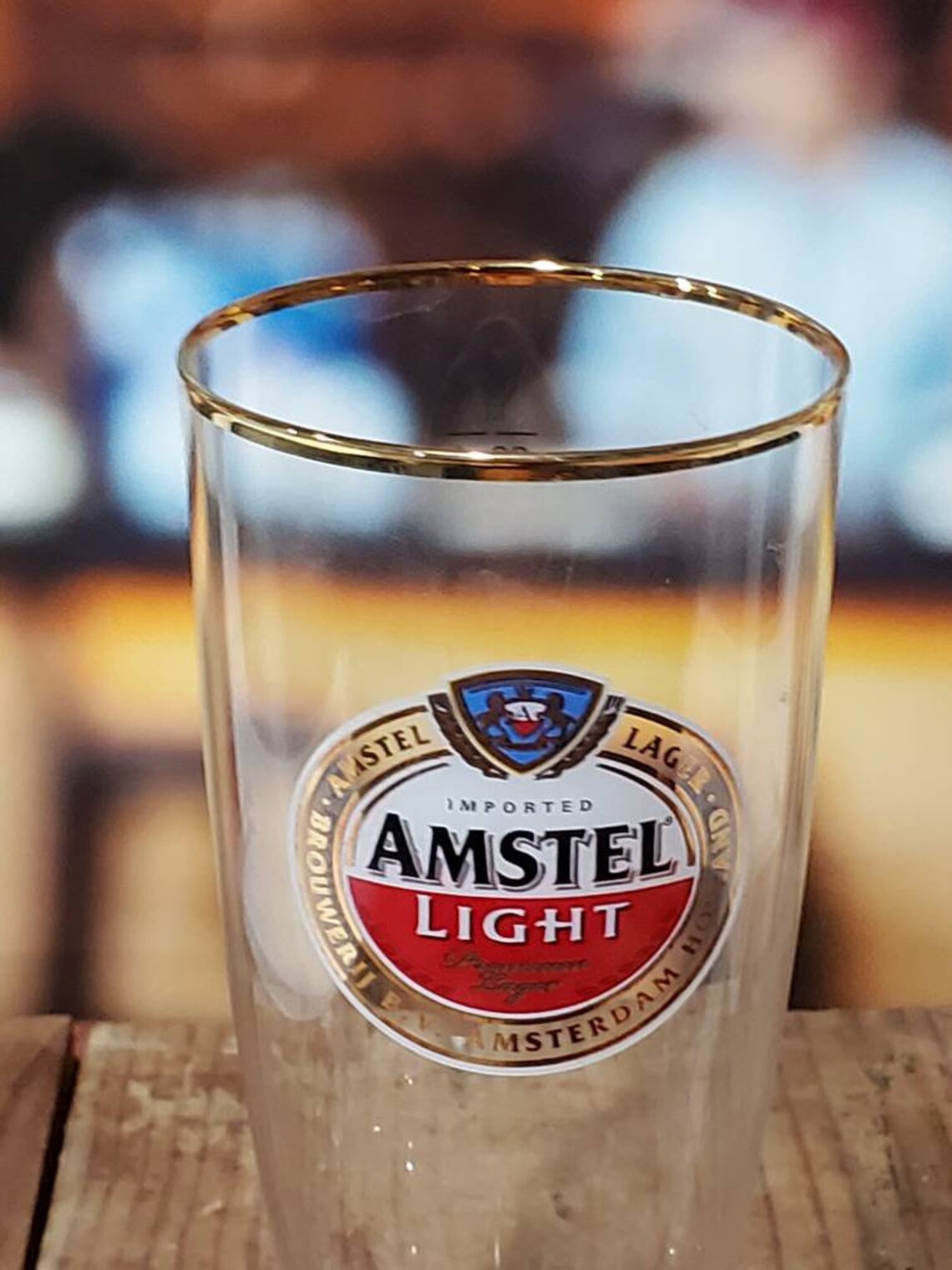 Amstel Light Amsterdam Holland 33 CL Beer Glass With Gold Rim Etsy