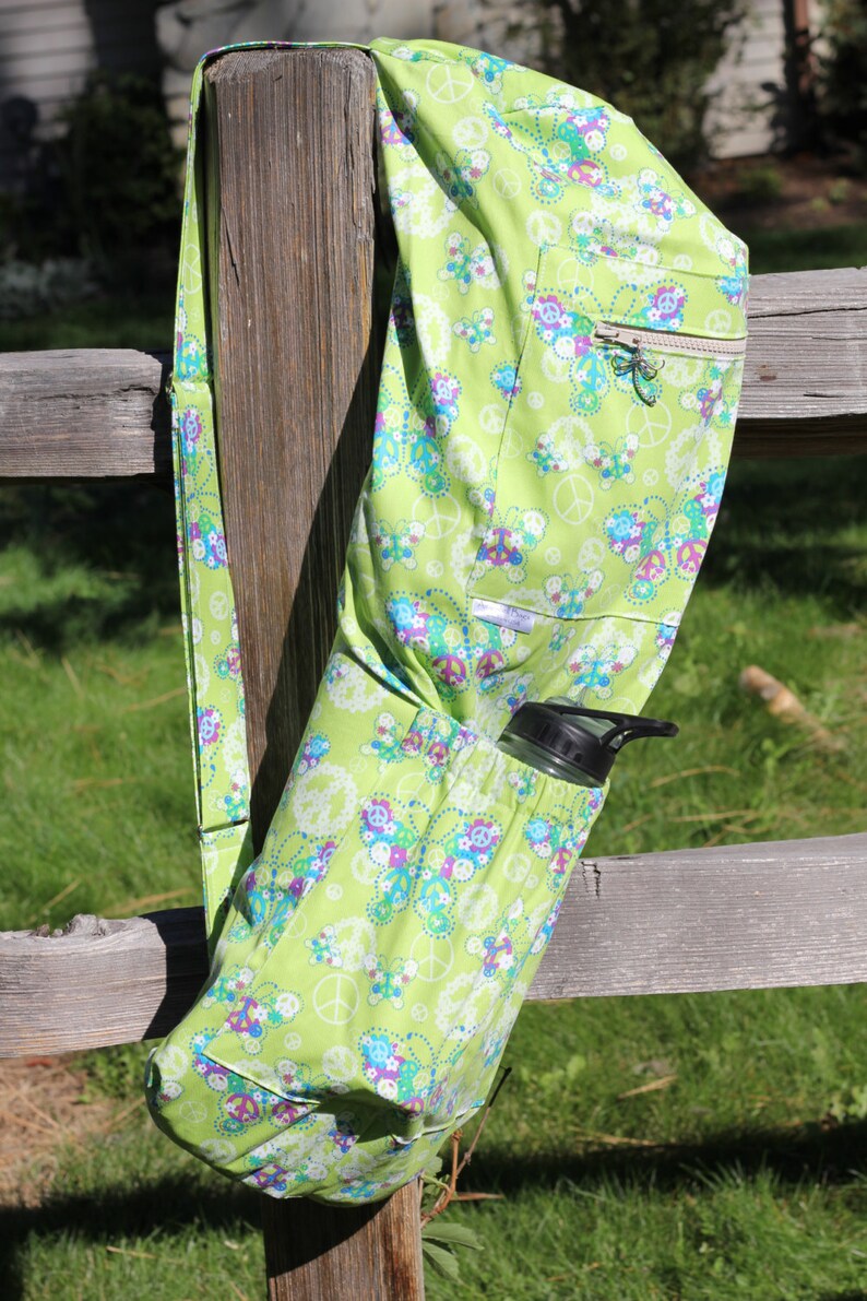 Yoga Mat Bag by Aicynshell Bags, Flower Child, Zippered Opening, Outside Pockets, Adjustable