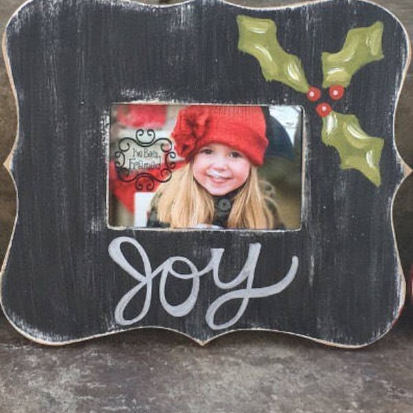 Joy christmas frame, Christmas frame, hand painted Christmas frame