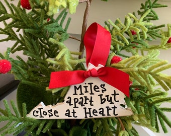 Virginia Ornament, Virginia Christmas Ornament, Miles Apart but Close at Heart Ornament, personalized Virginia ornament