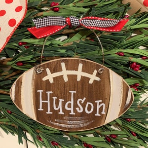 Football ornament, personalized football ornament,  team colors, football team gift