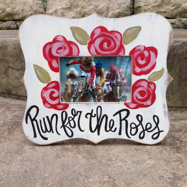 Rose frame, run for the roses, derby frame, kentucky derby frame, horse frame