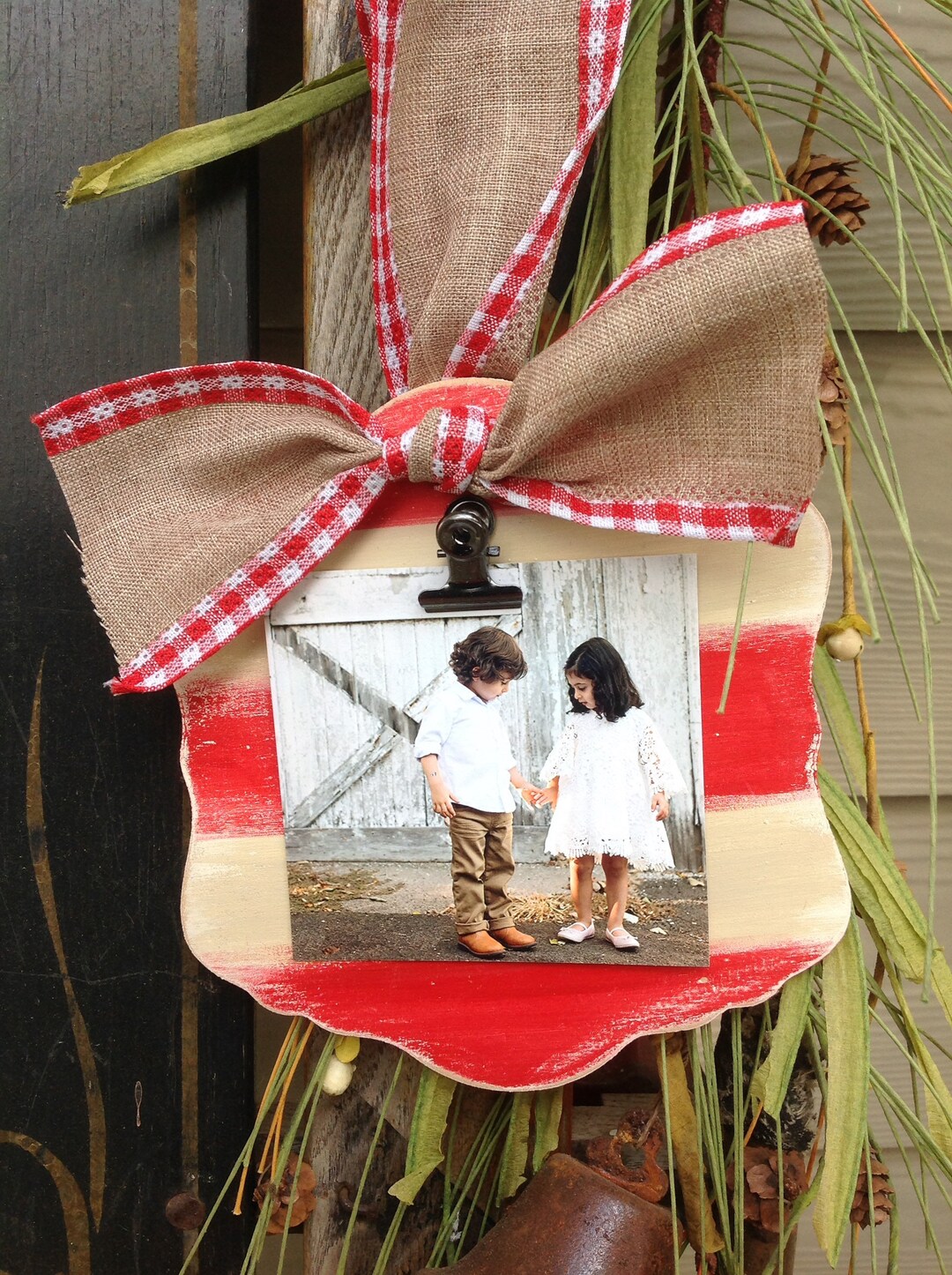 Picture Frame Wood Ornament, Ornament for Photo, Bullnose Clip Ornament