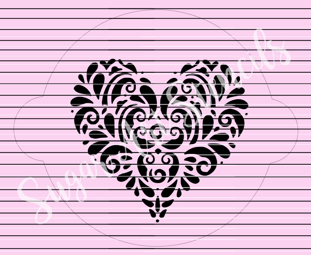 Heart cake stencil SL20317