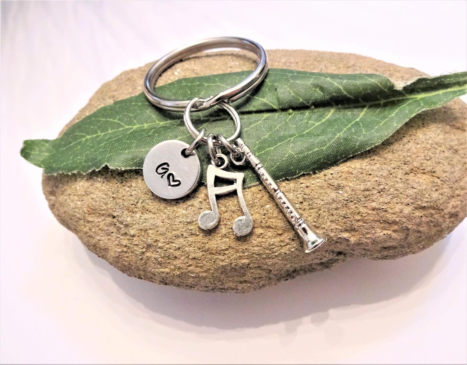 3D KEYCHAIN W Music Note Personalized With Initial Etsy