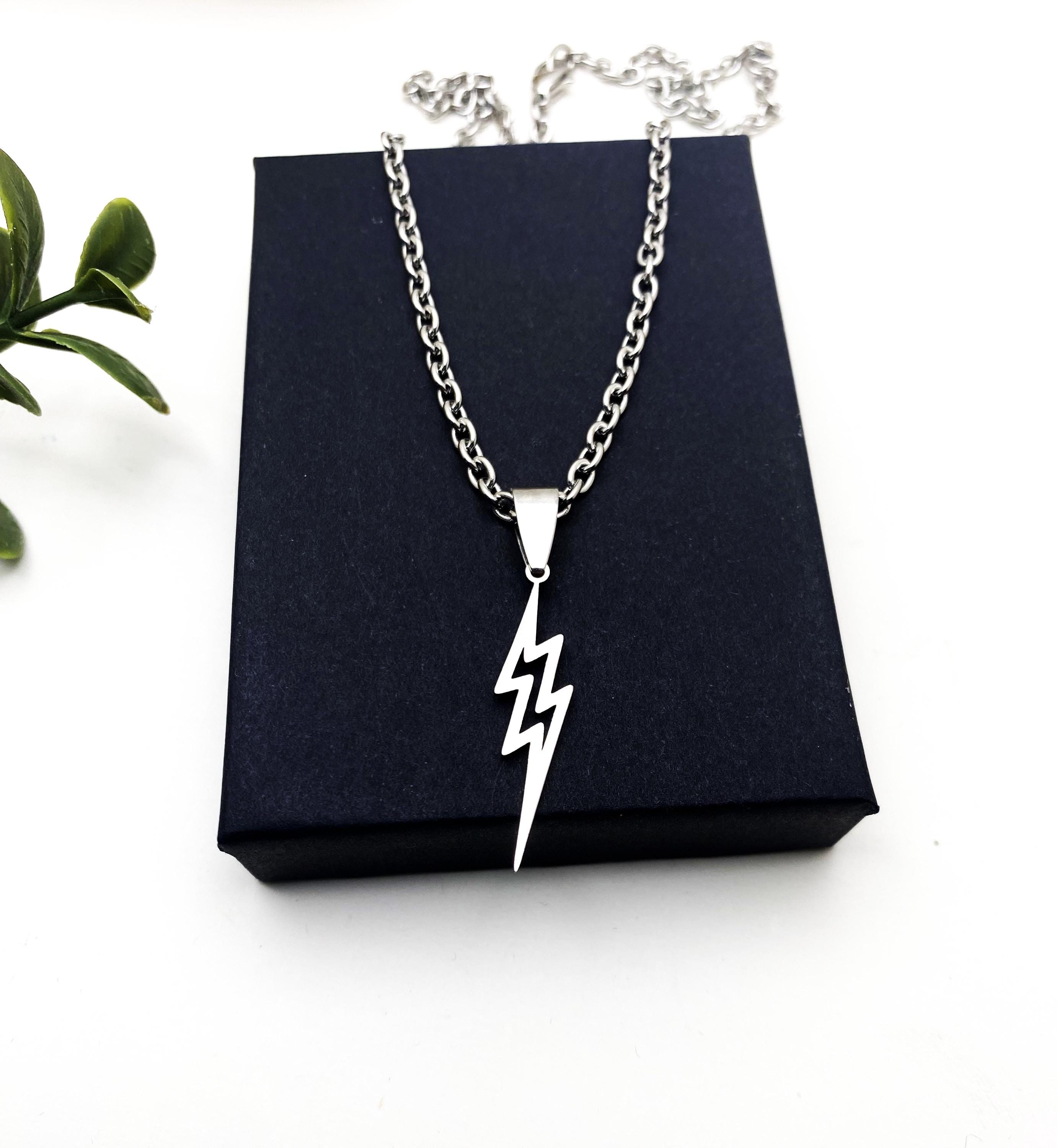 Stainless Steel Pendant Lightning Bolt - Etsy